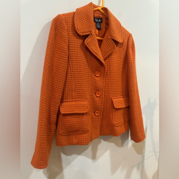 Rafaella Women's Orange Textured Blazer - Picture 3 of 8